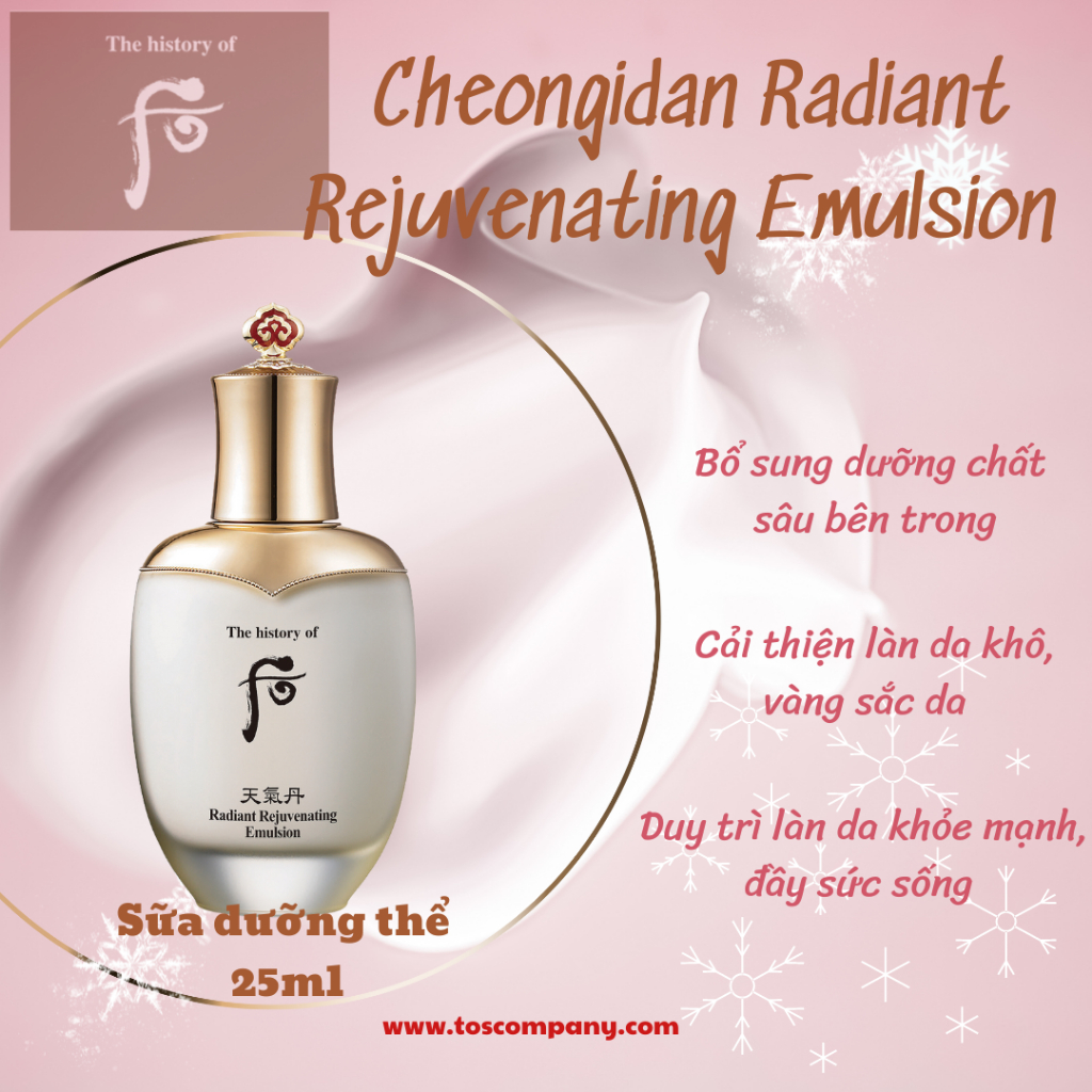 The History of WHOO Cheongidan Radiant Special 3pcs Gift Set - Bộ tái sinh da WHOO giúp tái sinh da mang lại làn da hồng