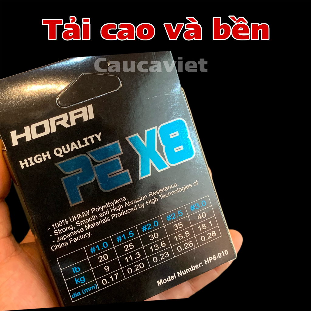 Dây PE HORAI câu lure, cuộn 100m siêu bền.