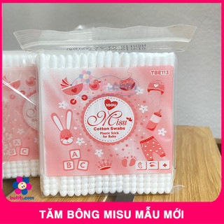 [BAO BÌ MỚI] Tăm Bông Trẻ Em Misu - Tăm Bông Ngoáy Tai Cho Bé (100 Chiếc/Gói)