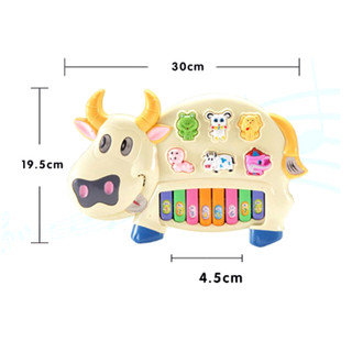 Đồ chơi đàn piano hình con bò - có nhạc phát sáng cho bé
