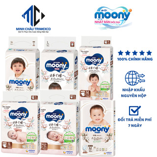 Bỉm moony nội địa nhật moony natural tã dán/quần nb96/s90/m64/m64/l50/xl44