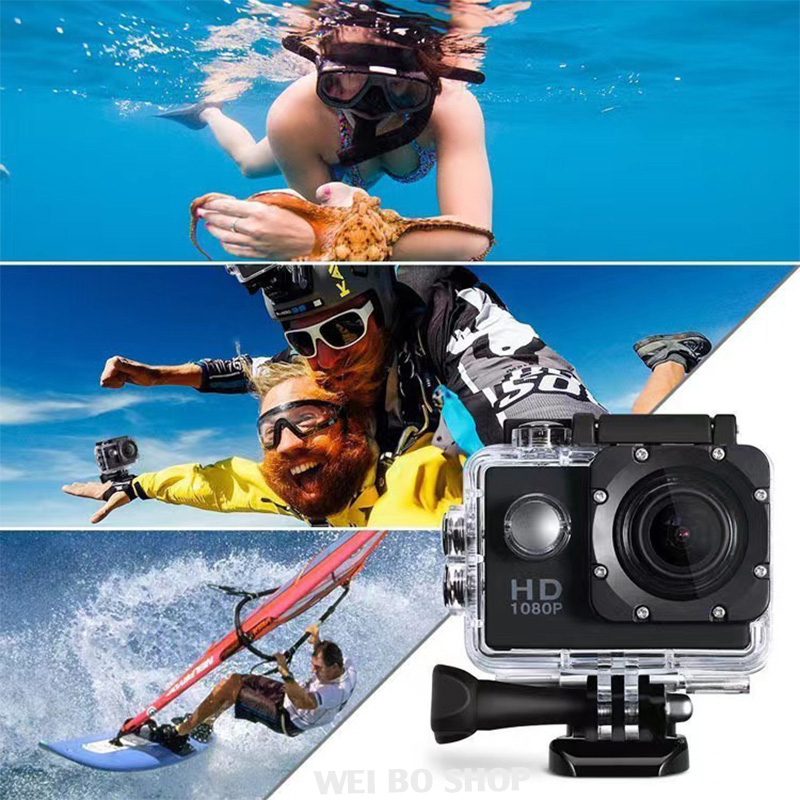 Camera Máy quay hành động Thể thao ngoài trời Máy ảnh chống nước Máy ghi âm lái xe HD 1080p Máy ảnh lặn dưới nước