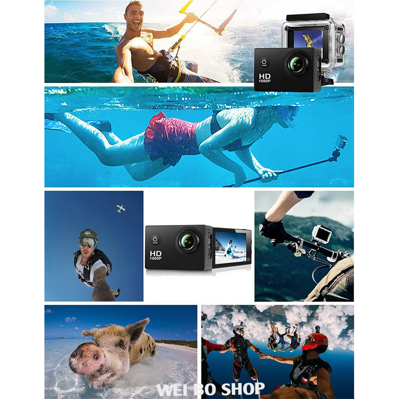 Camera Máy quay hành động Thể thao ngoài trời Máy ảnh chống nước Máy ghi âm lái xe HD 1080p Máy ảnh lặn dưới nước
