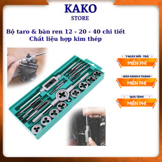 Bộ tay quay taro tạo ren trong và ngoài 20 chi tiết M3-M12, dụng cụ sửa chữa Kako store