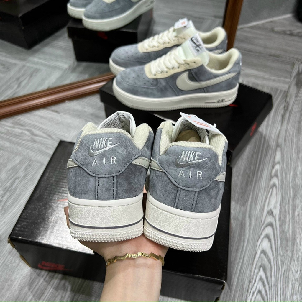 Giày Nike_ Af1 Da Lộn Xám Lông Chuột , Giày_ Sneaker _Nike Air Force 1 Da Lộn Đủ Size 36-43  hot 2023
