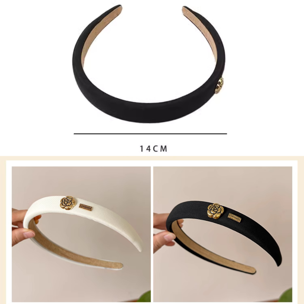 Bờm Tóc Hoa Trà Cao Cấp Jussy Offiicial Băng Đô Cài Tóc Đính Hoa Sang Chảnh Phong Cách Hàn Quốc