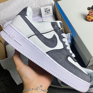 Giày_Nike air force 1 xám, Giày AF1 xám lông chuột,da lộn, đế air full phụ kiện bản cao cấp s36-44