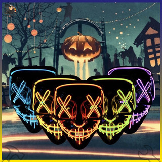 Mặt nạ hacker phát sáng hóa trang Halloween có đèn led nhiều màu - mặt nạ thanh trừng dạ quang, hacker có đèn