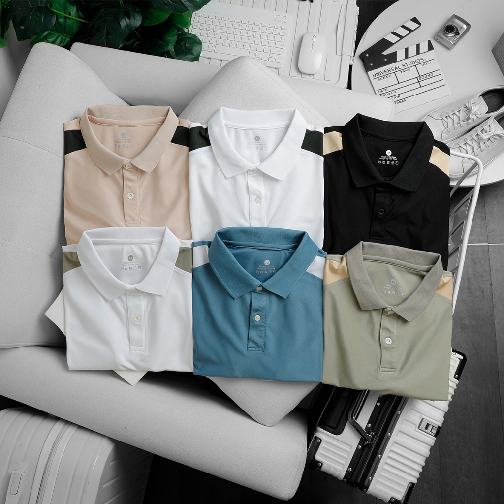 Áo polo nam nữ ABFIT cổ bẻ thun cá sấu thái co dãn thoáng mát cao cấp.A1