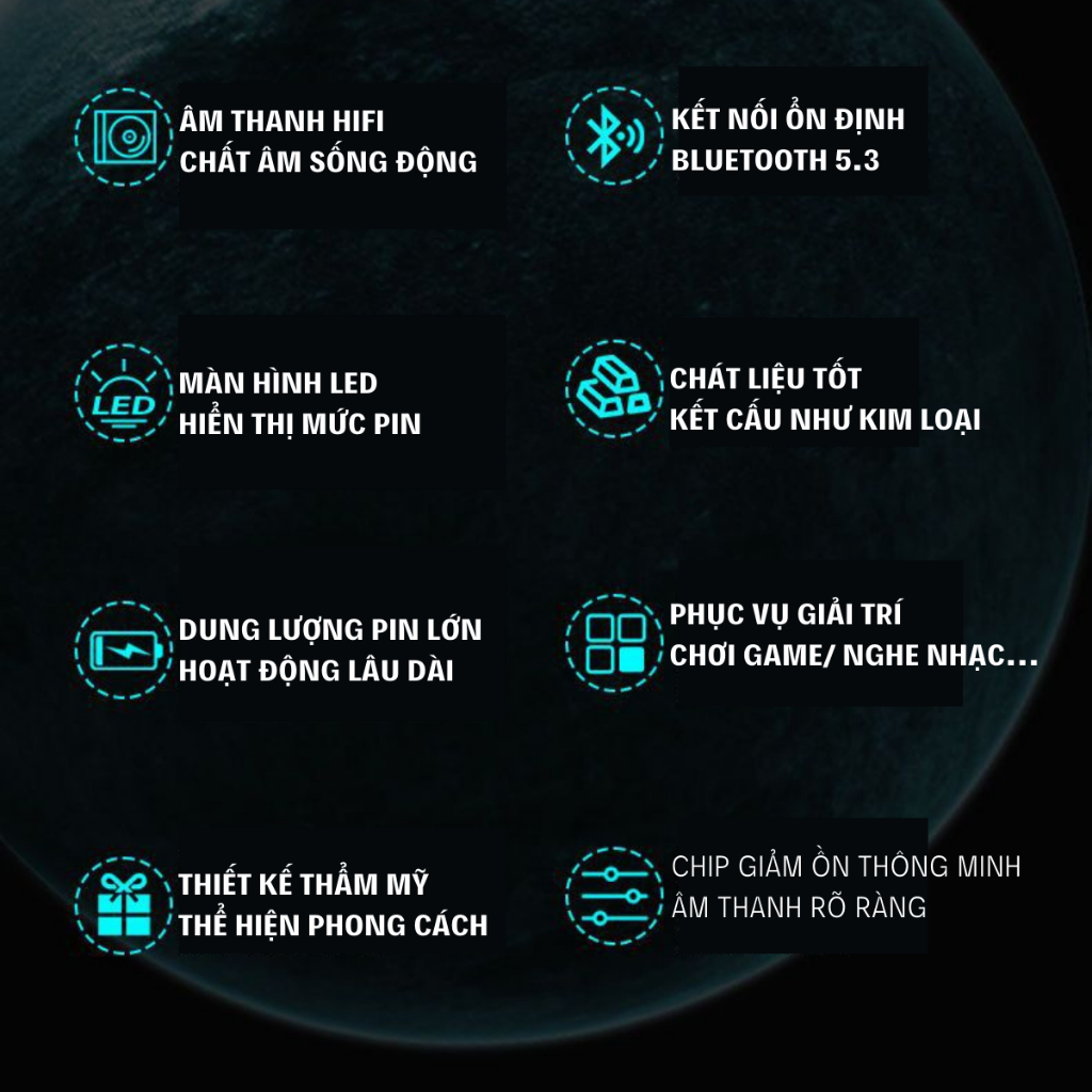 Tai nghe bluetooth không dây JX30 cảm ứng vân tay kèm hộp sạc nhét tai phone có mic chơi game gaming