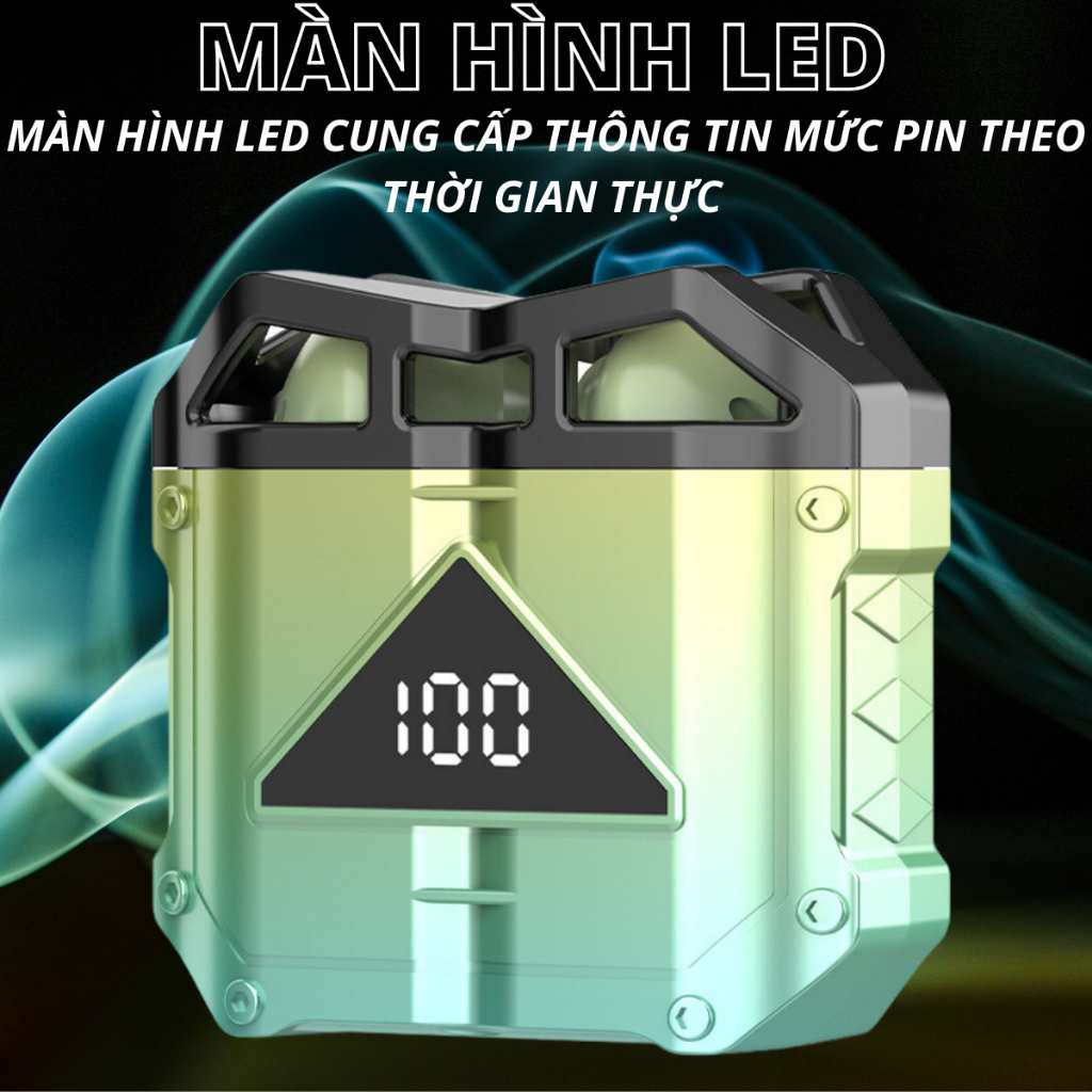 Tai nghe bluetooth không dây JX30 cảm ứng vân tay kèm hộp sạc nhét tai phone có mic chơi game gaming