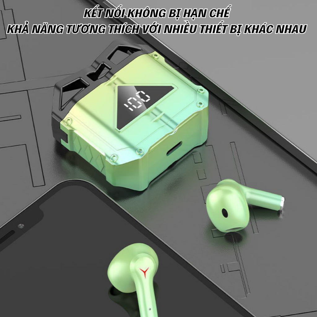 Tai nghe bluetooth không dây JX30 cảm ứng vân tay kèm hộp sạc nhét tai phone có mic chơi game gaming