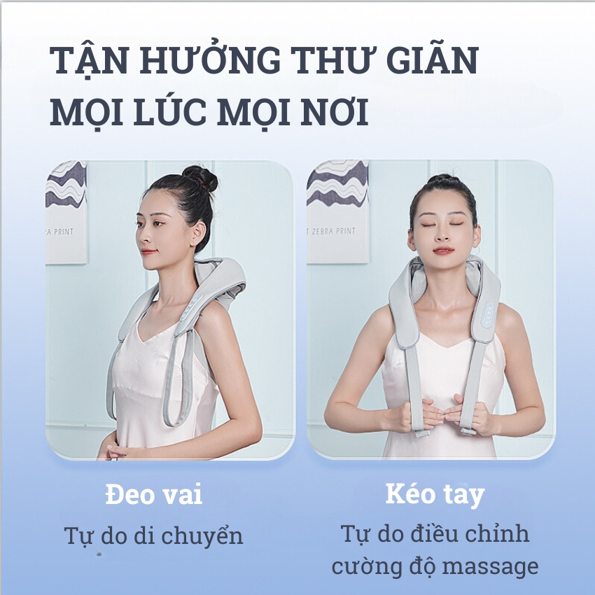 Máy massage cổ vai gáy hồng ngoại cao cấp 2023 chính hãng - Máy massage đa năng toàn thân mô phỏng kỹ thuật massage số 8