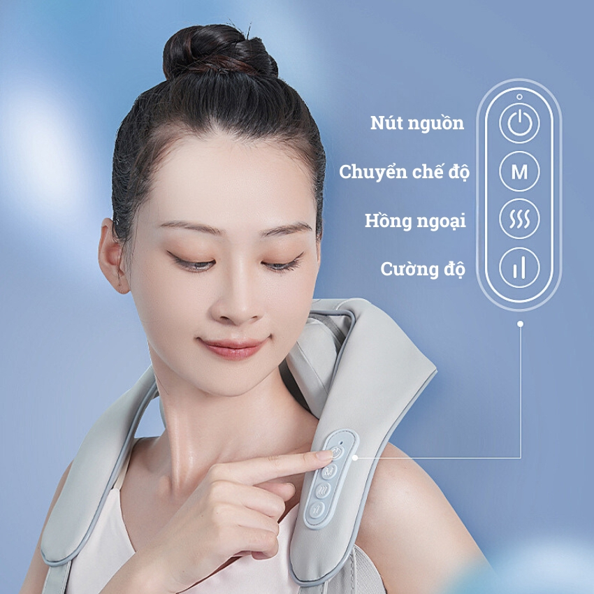 Máy massage cổ vai gáy hồng ngoại cao cấp 2023 chính hãng - Máy massage đa năng toàn thân mô phỏng kỹ thuật massage số 8