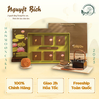 Bánh Trung Thu HAN MOONCAKE Trăng Vàng Nguyệt Bích Hộp 5 Loại Nhân Bánh Và 1 Trà Thượng Hạng CCNB6
