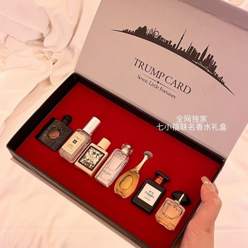 Set 7 lọ nước hoa mini GIFT TRUMP.CARD 7 mùi siêu sang sịn mịn XIAOMIMI M024
