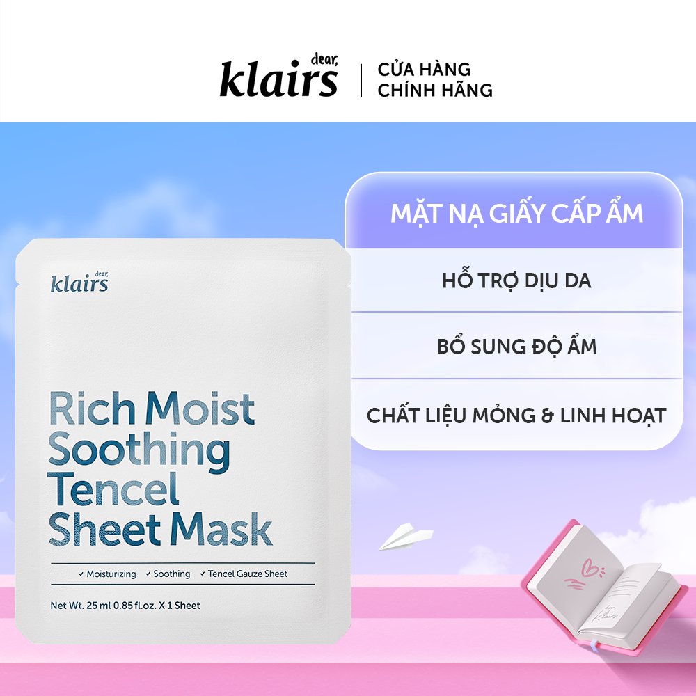 Mặt nạ giấy Dear Klairs Rich Moist Soothing Tencel Sheet Mask 25 ml