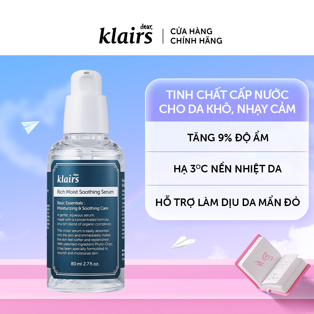 Tinh chất dưỡng da Dear, Klairs Rich Moist Soothing Serum 80ml