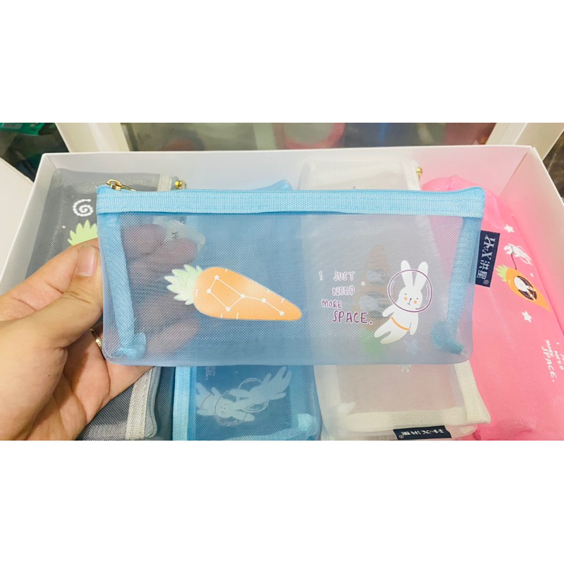 Túi/bóp đựng bút viết, đồ dùng cá nhân dạng lưới 1 ngăn