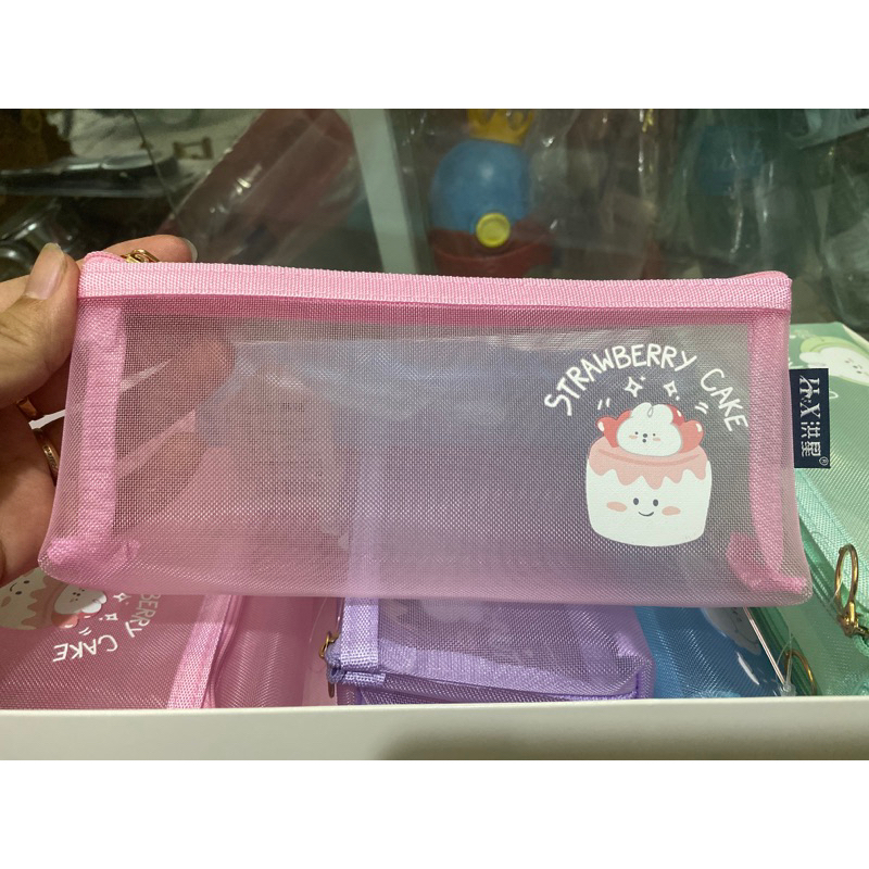 Túi/bóp đựng bút viết, đồ dùng cá nhân dạng lưới 1 ngăn