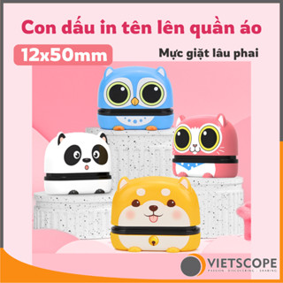 Con Dấu In Tên Bé Lên Quần Áo Đi Học - Size 12x50mm Mực Giặt Lâu Phai