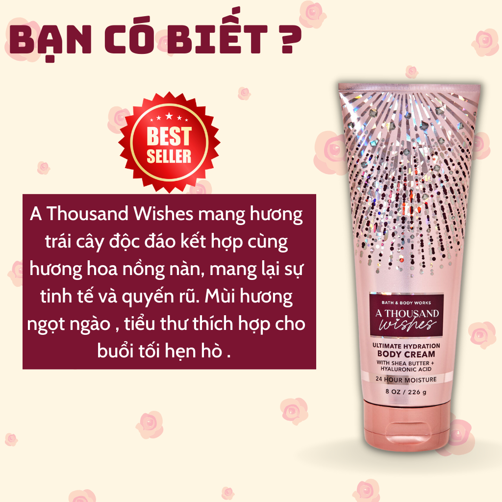 Bath and Body Works Body Cream 226g Chính Hãng Dưỡng Ẩm Da , Kem Bath & Body Works Body, Bath and Body Work Chính Hãng