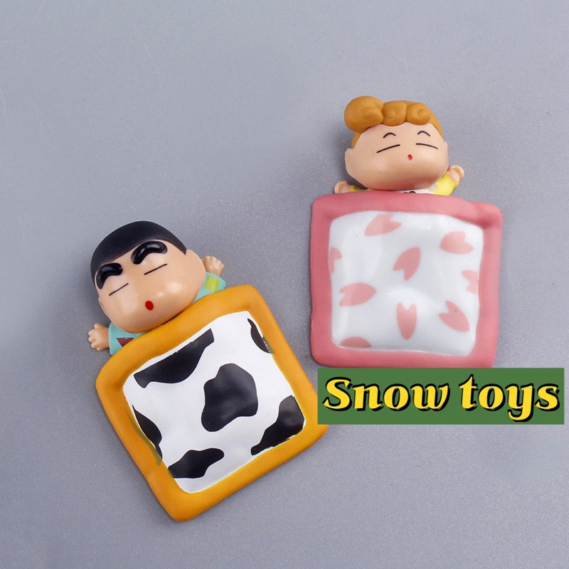 Mô hình Shin Cậu bé bút chì - Gia đình Nohara Shinnosuke Hiroshi Misae Himawari đắp chăn nằm ngủ - Shinchan dễ thương