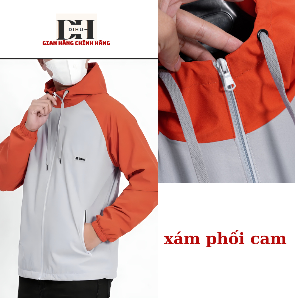 Áo khoác gió dù nam nữ DIHU, áo khoác cặp đôi chống nước bụi bẩn ngăn ngừa UV
