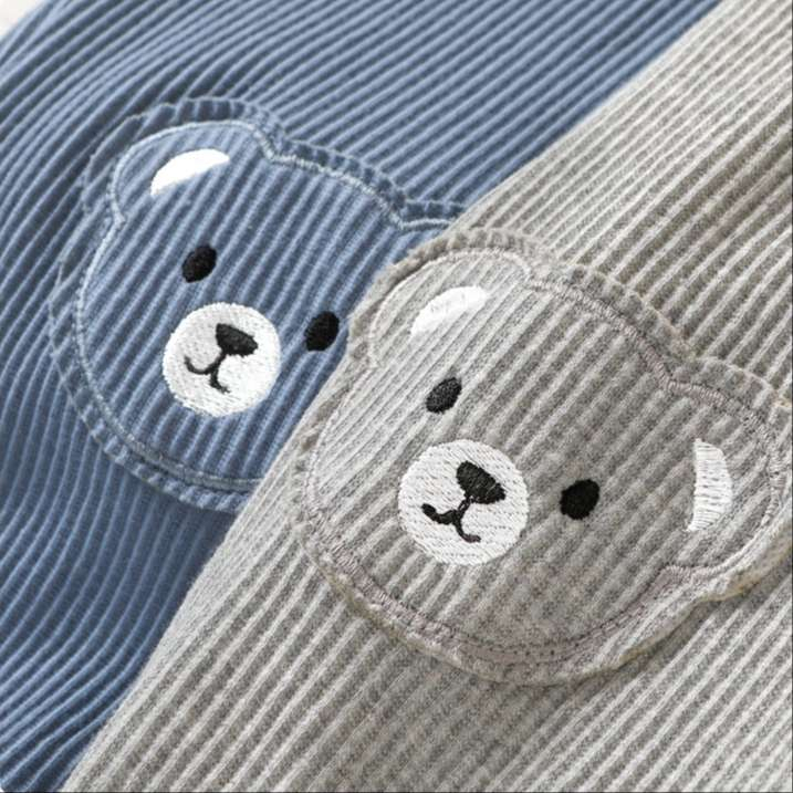 Quần Dài Cho Bé Trai, Bé Gái Cho Bé Dưới 3,5 Tuổi Chất Vải Len Tăm, Thun Gân Thêu Hình Gấu | Quần Dài Thu Đông