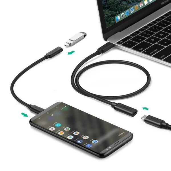 Cáp USB type C nối dài 1m Ugreen 10387 PD100W, Gen 2 dài 1met