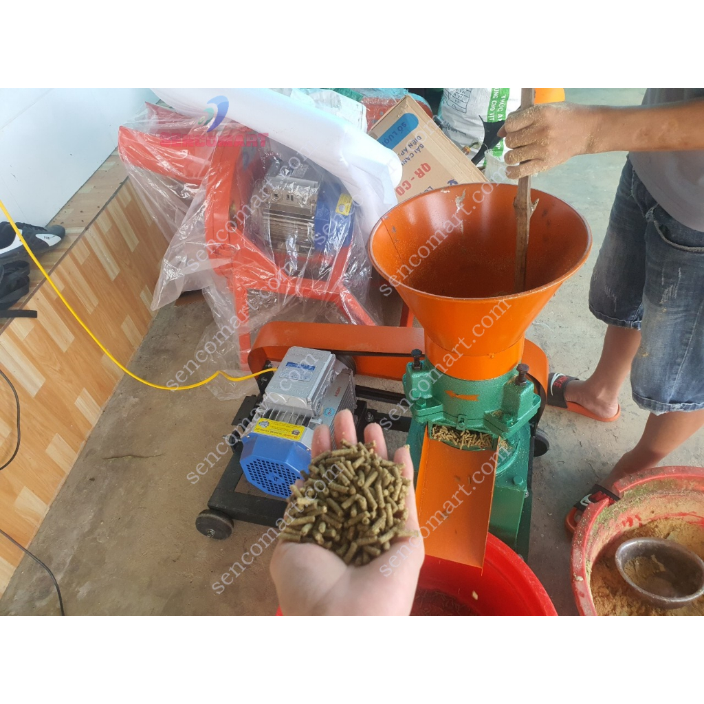 Khung máy ép cám viên S160 chạy dây curoa TẶNG KÈM SÀNG