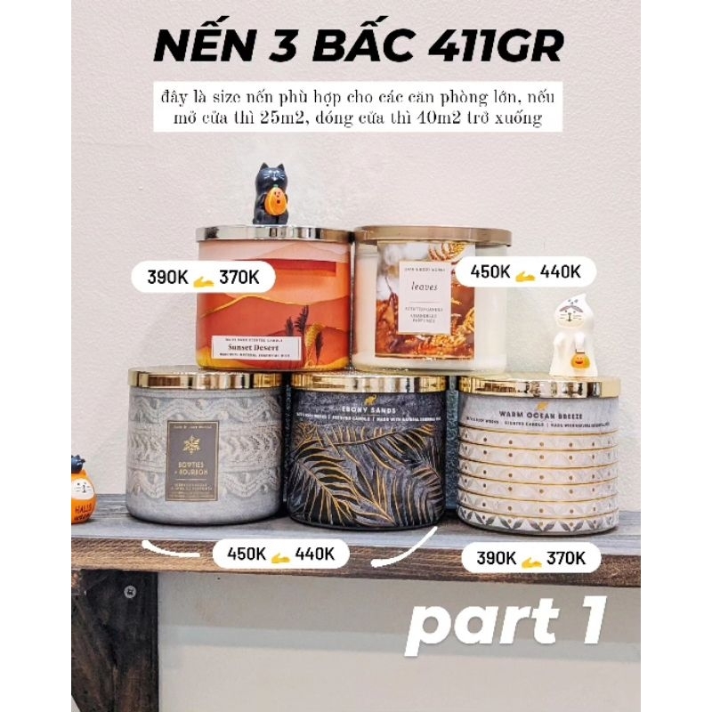 LINK 4: 79 mùi VALENTINE, THU ĐÔNG NOEL HIẾM 🕯️Nến thơm 3 bấc🕯️Bath & Body Works 411gr via KATH