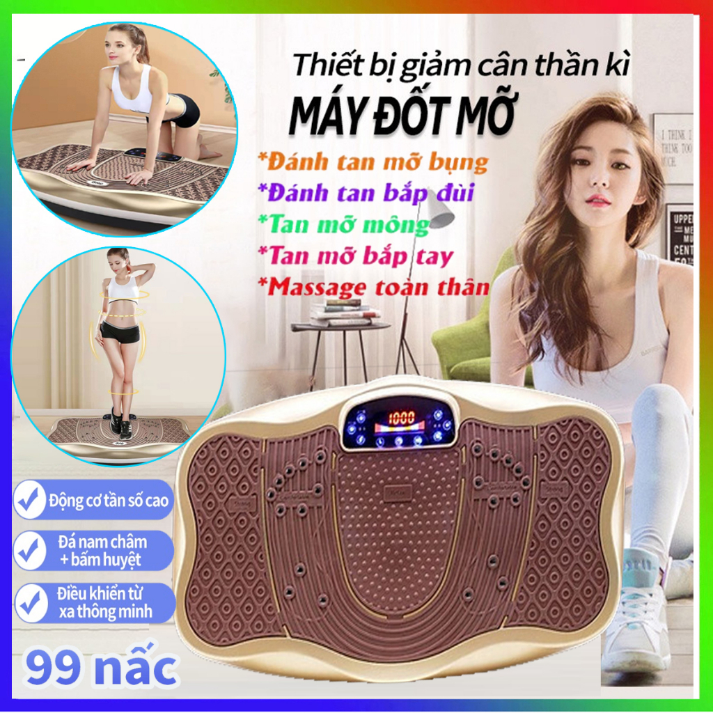 Máy Rung giảm Mỡ Bụng Toàn Thân Cực Nhanh, Máy Massage Rung Lắc 120 Cấp Độ, Tập Thể Dục Giảm Béo Tăng Cường Sức Tại Nhà