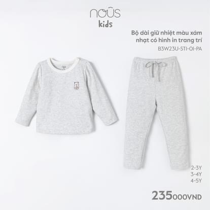 Nous kids- Bộ dài tay cho bé trai bé gái Nous từ 2 tuổi đến 6 tuổi