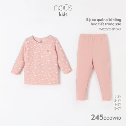 Nous kids- Bộ dài tay cho bé trai bé gái Nous từ 2 tuổi đến 6 tuổi