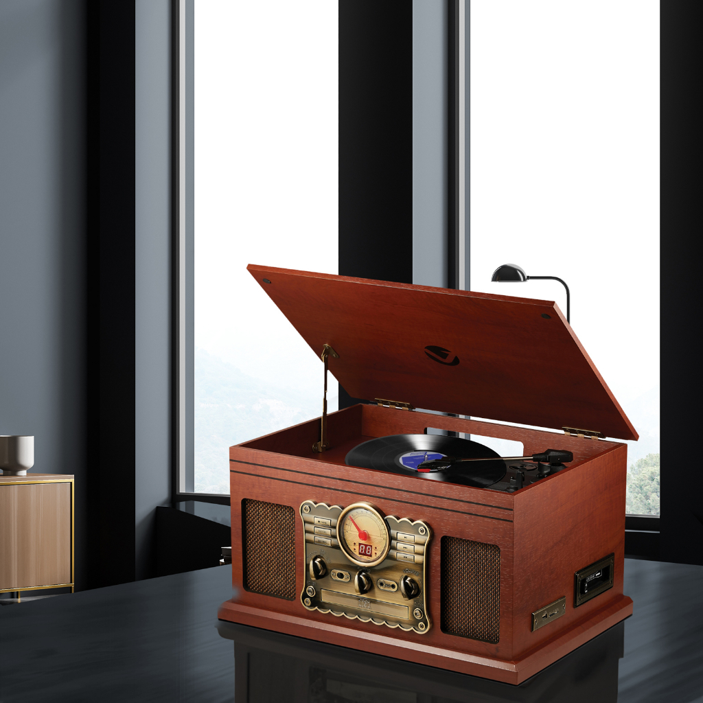 Mâm than & Loa Bluetooth Victrola Classic Turntable 6-in- 1 - Hãng chính hãng - New 100%