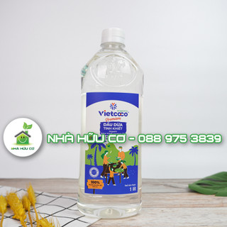 Dầu dừa nguyên chất hữu cơ ép lạnh Vietcoco chai 1 lít - Hạn sử dụng: 4/2026 - Shanti