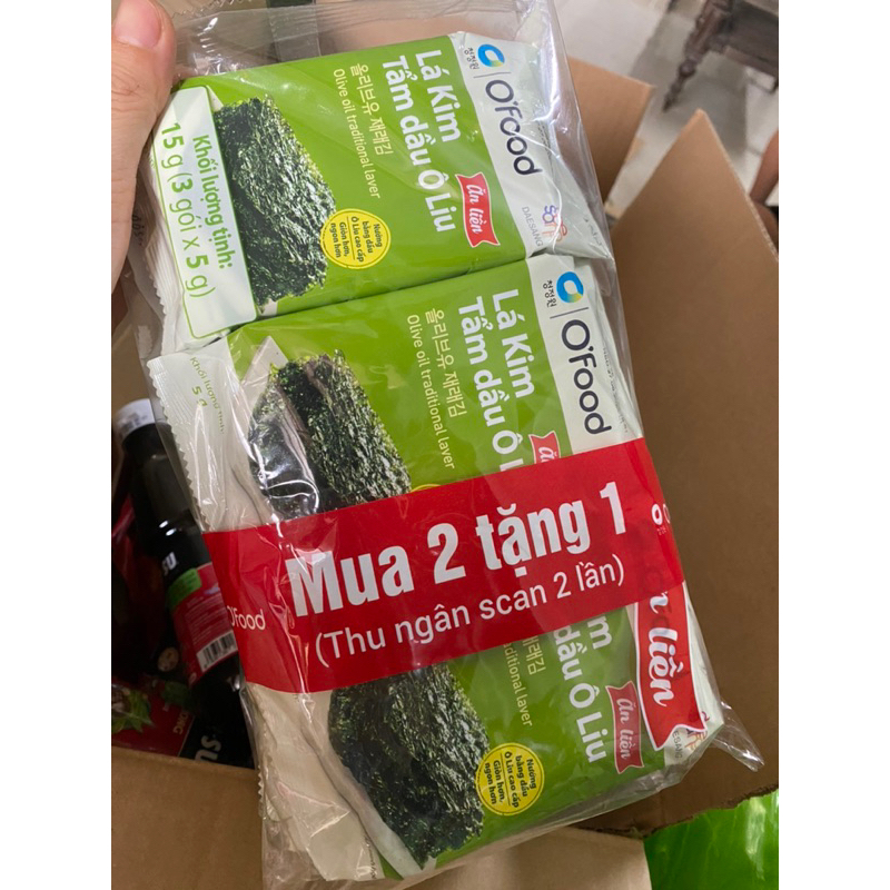 Combo 7, 9 gói  lá kim chi O'Food ăn liền.