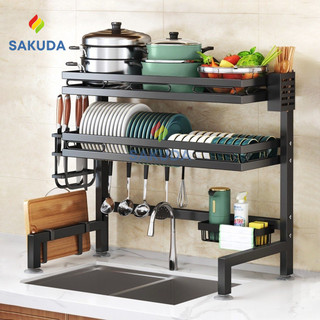 Kệ chén bát đa năng senhome thép carbon sơn tĩnh điện cao cấp loại 1 tầng và 2 tầng, kệ để chén trên bồn rửa thông minh