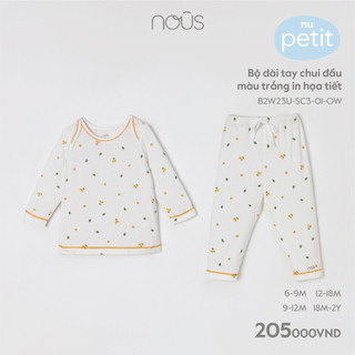 Bộ quần áo chui đầu Nous dài tay chất liệu mềm mại cho bé từ 6-9 tháng đến 18-24 tháng tuổi