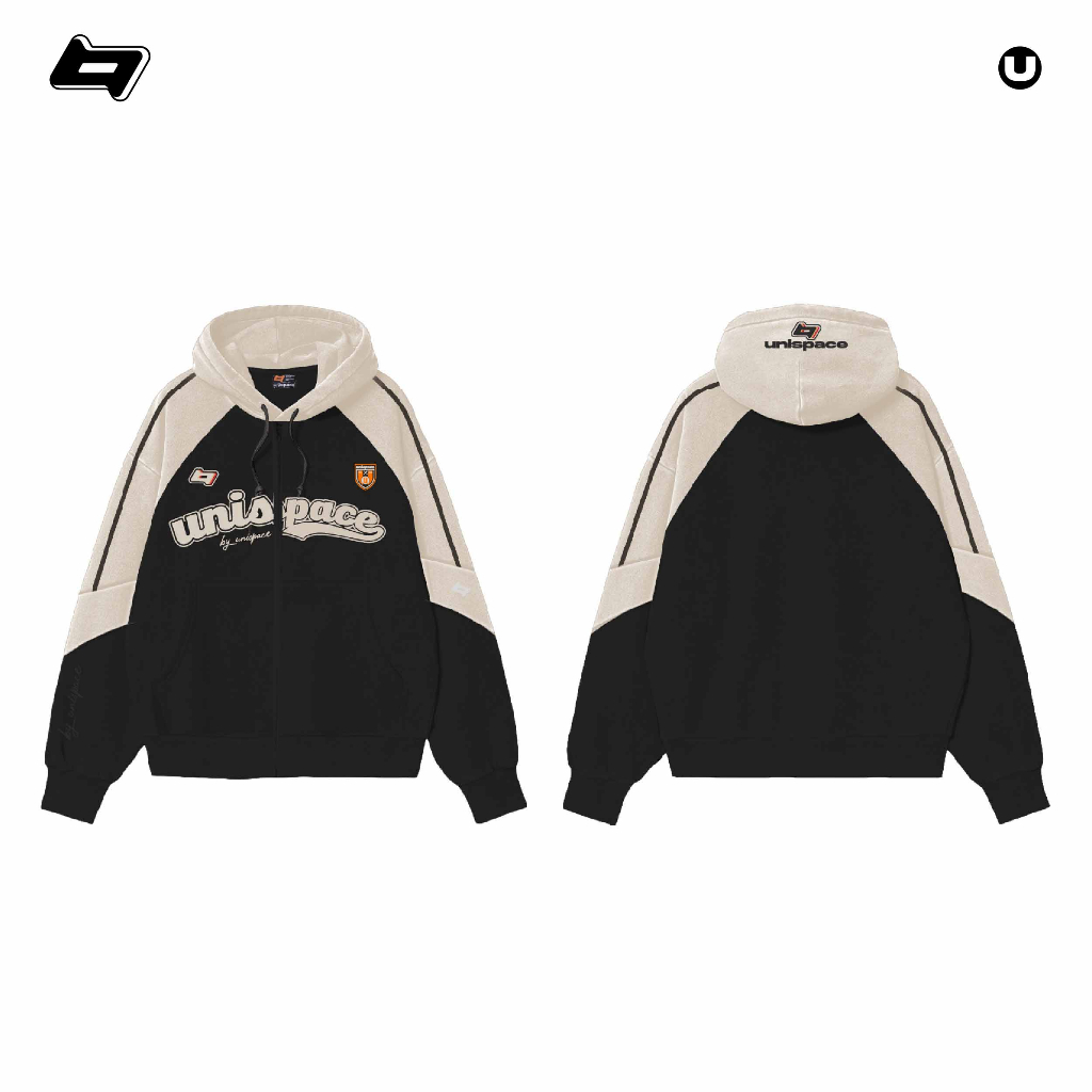 Áo hoodie zip local brand By UniSpace áo khoác unisex nam nữ form rộng vải nỉ Sporty