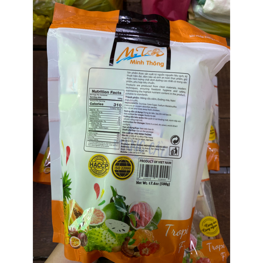 Mãng cầu sấy muối ớt Minh Thông  gói 500g