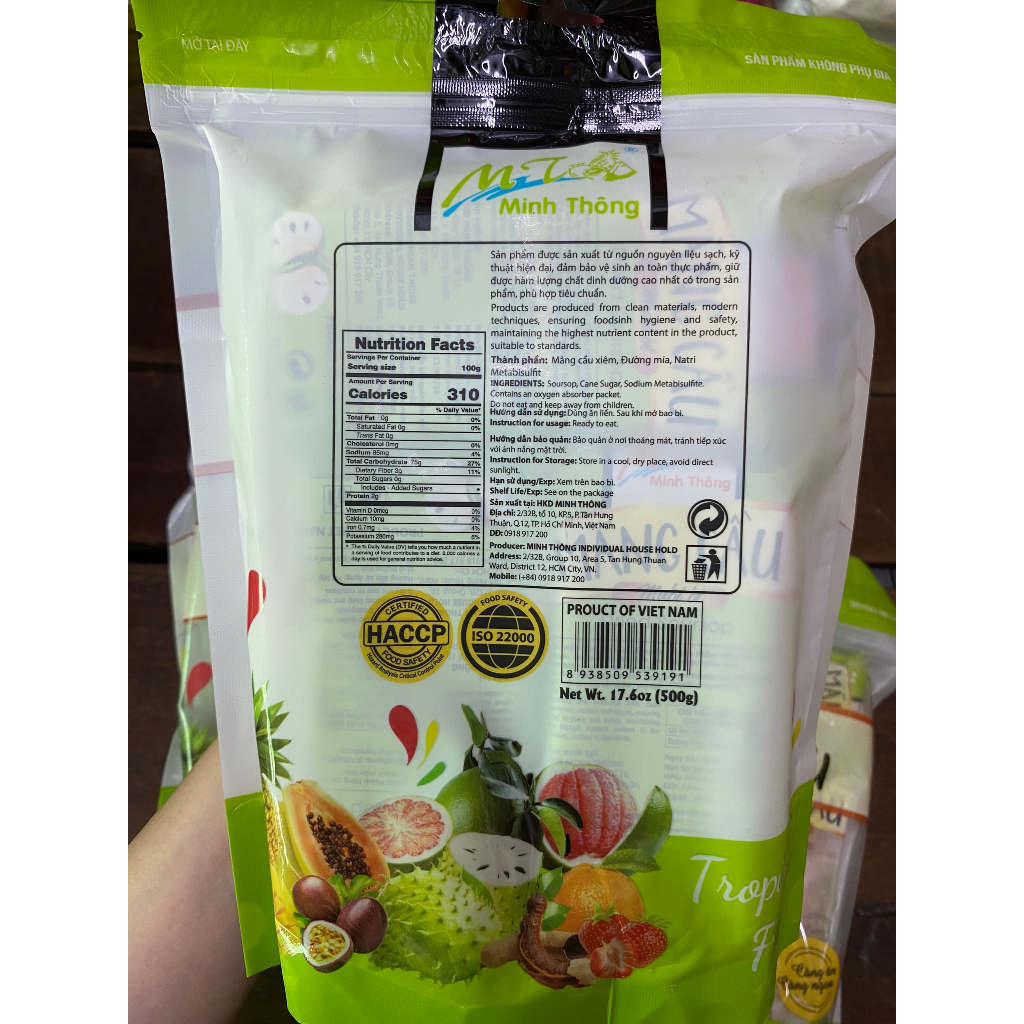 Mãng cầu sấy muối ớt Minh Thông  gói 500g