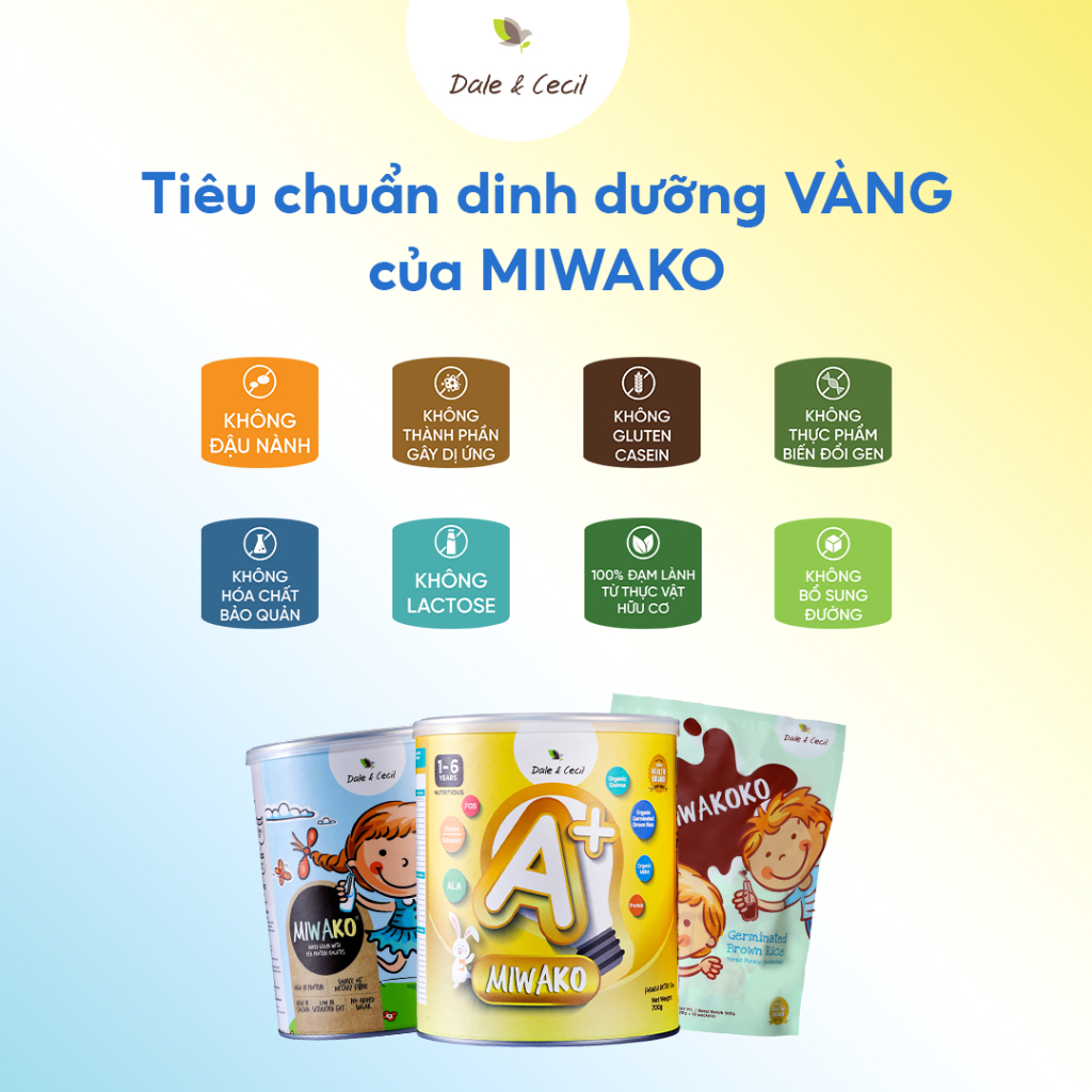Sữa Công Thức Dinh Dưỡng Miwako A+ Vị Vani, Sữa Miwako Vị Gạo Hộp 700g - Nutivegan