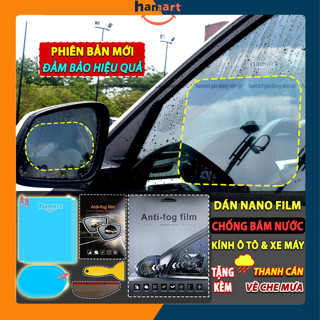 COMBO Miếng Dán Gương Kính Ô tô Xe Máy Nano Đi Mưa Chống Bám Nước Mờ TẶNG Vè Dán Gương