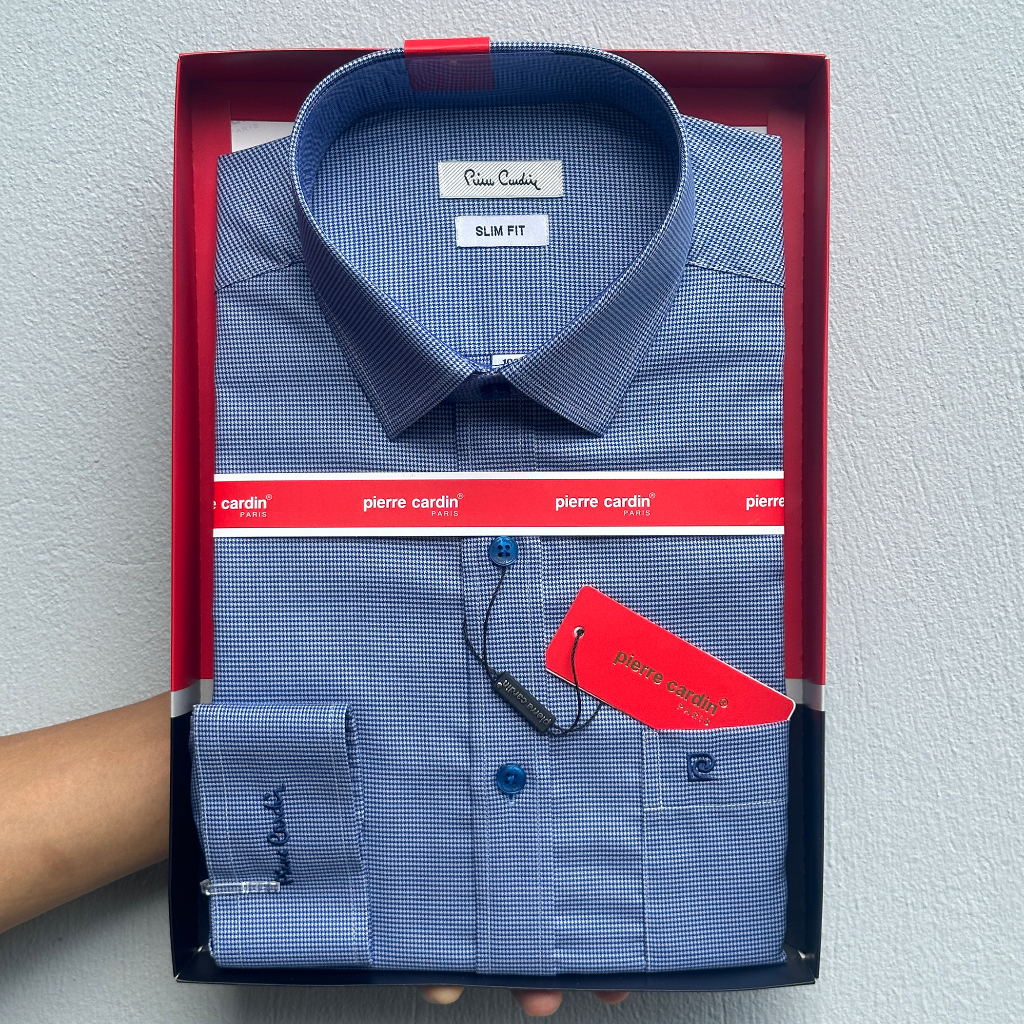 Áo Sơ Mi Nam, Sơ Mi Xanh Dài Tay, Sơ Mi Nam Pierre Cardin Chính Hãng Hàng Xuất Dư Xịn Mẫu Hàn Quốc