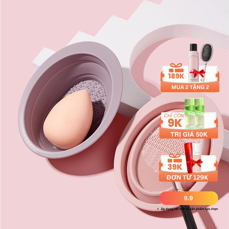 Dụng cụ rửa cọ trang điểm chậu giặt cọ silicone cao cấp gấp gọn tiện lợi PHUK116