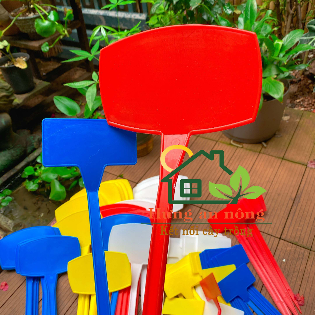 Sét 50 thẻ trụ 30cm bản to - dùng cắm ghi tên đánh dấu cây trồng, sự kiện, tiệc size 4.5x9x30cm