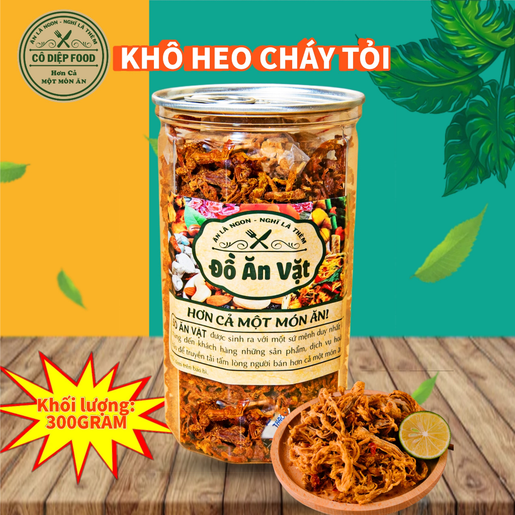 Khô Heo Cháy Tỏi Lon 300gr  TỪ ĐƠN 50K,  Hàng Ngon Nhà Làm
