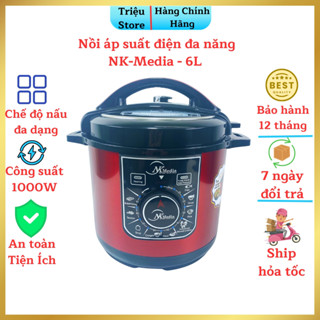 Nồi Áp Suất Điện Đa Năng NK-Media Dung Tích 6L Bảo Hành 12 Tháng Sang trọng- Tiện Nghi- An Toàn